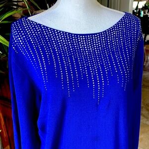 Ruby Rd ladies,lightweight royal blue long sleeve sweater 2X excellent condition